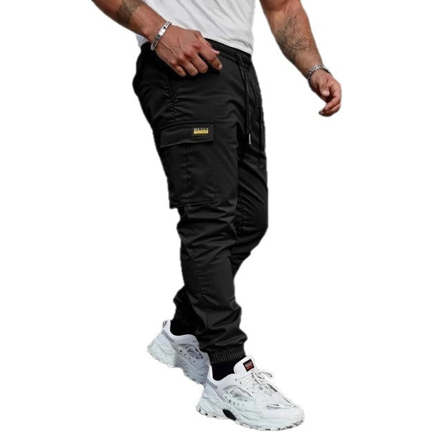 Herren Tapered Cargo-Jogginghose mit elastischem Bund, Kordelzug und Mehrfachtaschen Drune
