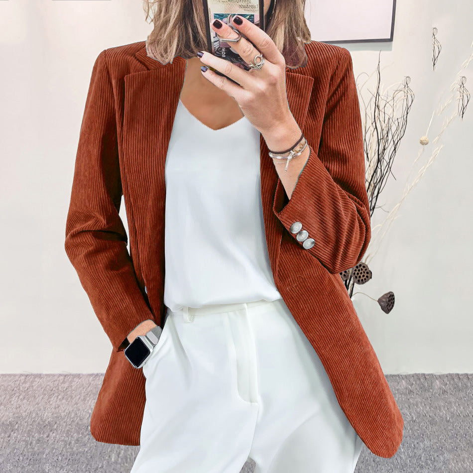 Damen Cordblazer mit feiner Textur und eleganten Details Drune