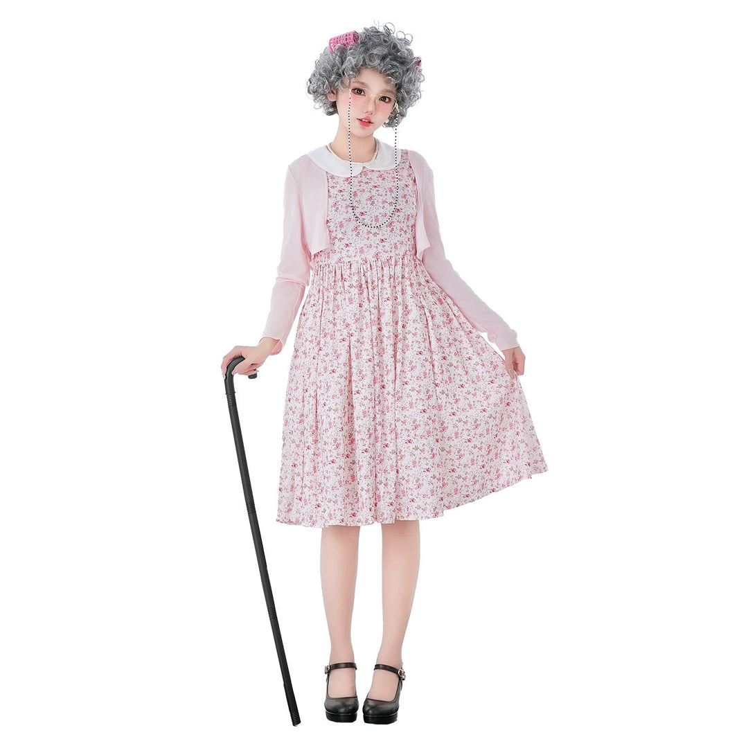 Damen Vintage-blumenmuster Kleid mit schwingendem Rock und eleganten Details Drune