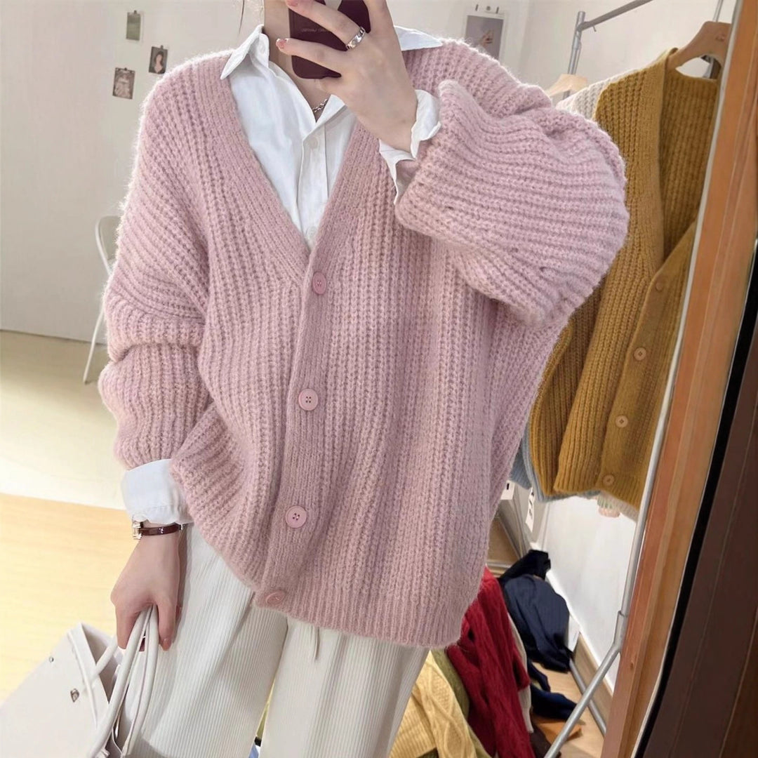 Damen Kuscheliger Strickcardigan mit oversized Schnitt Drune