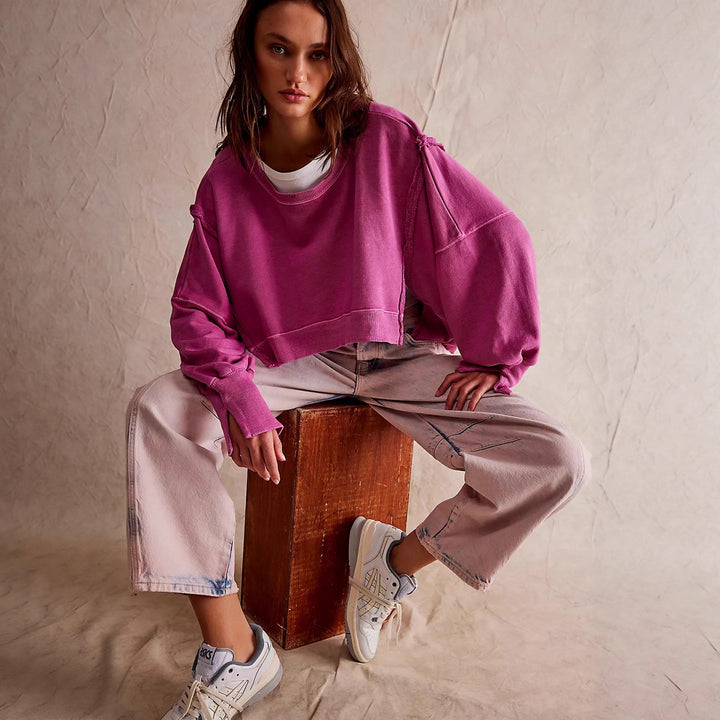 Damen lässiger Oversized Pullover Drune