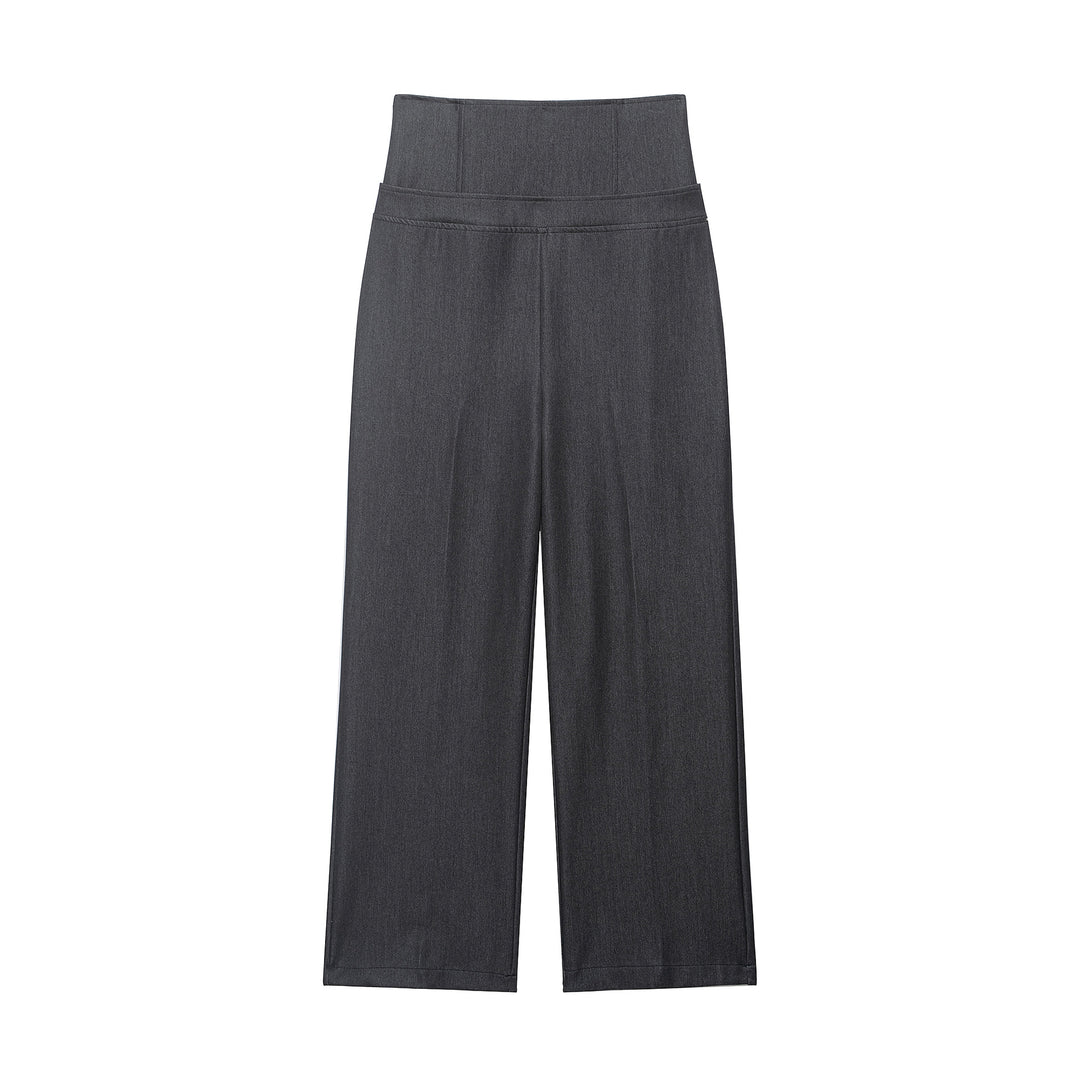 Damen Hochtaillierte Culotte-Hose mit breitem Komfortbund und weitem Bein Drune