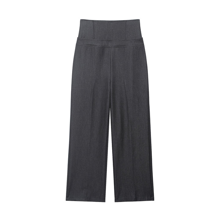 Damen Hochtaillierte Culotte-Hose mit breitem Komfortbund und weitem Bein Drune