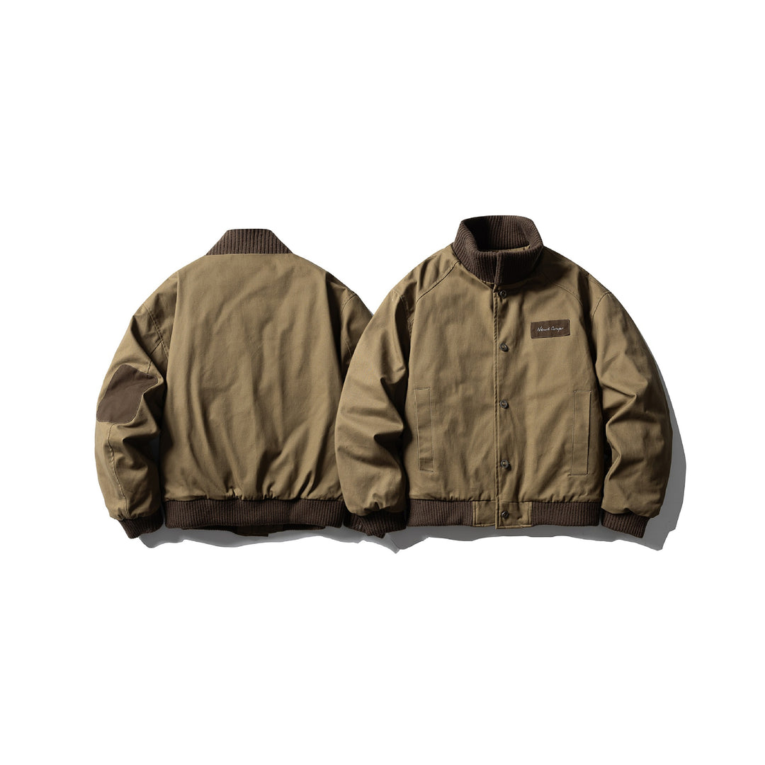Herren Canvas-Bomberjacke mit Rippsaum und hohem Stehkragen Drune