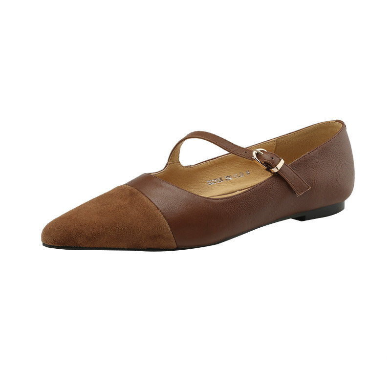 Damen Slingback Ballerinas mit klassischem Riemchen und spitzem Design Drune