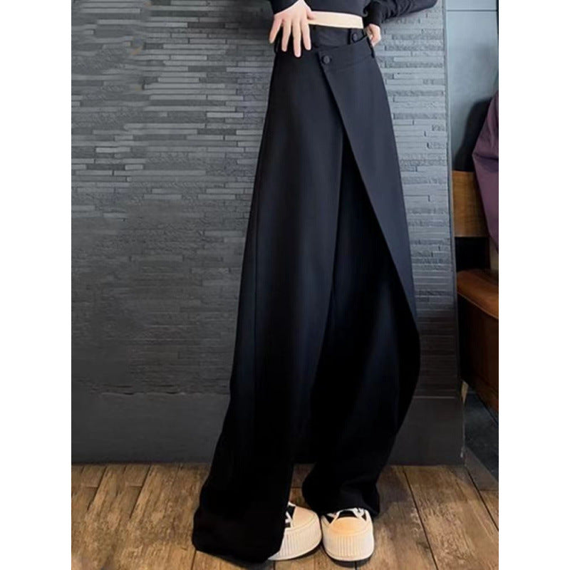 Damen weite Palazzo-Hose mit asymmetrischem Schnitt Drune
