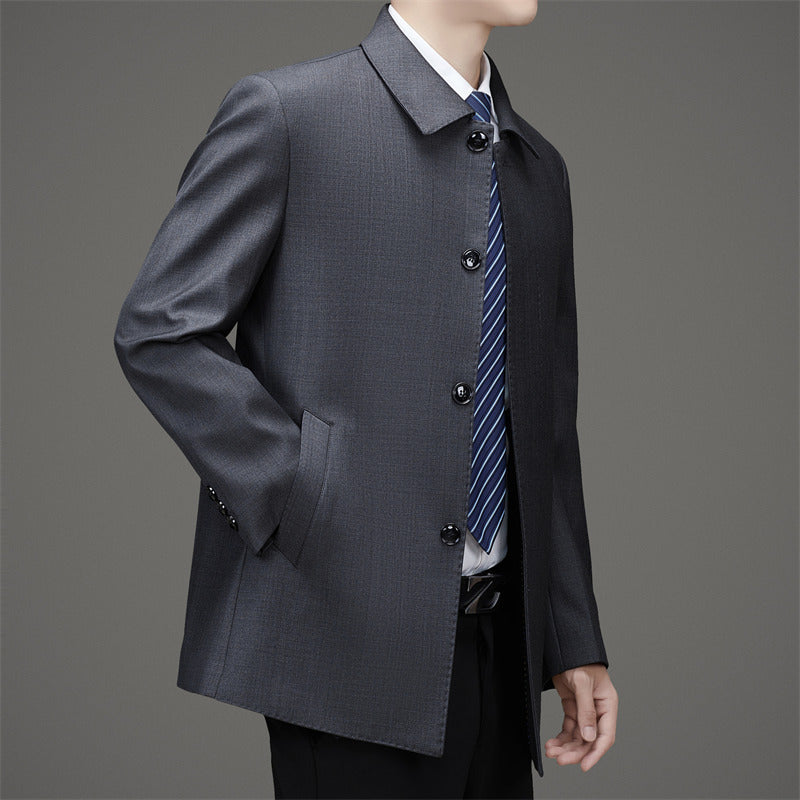 Herren eleganter Übergangsblazer mit praktischem Stehkragen und modernen Details Drune