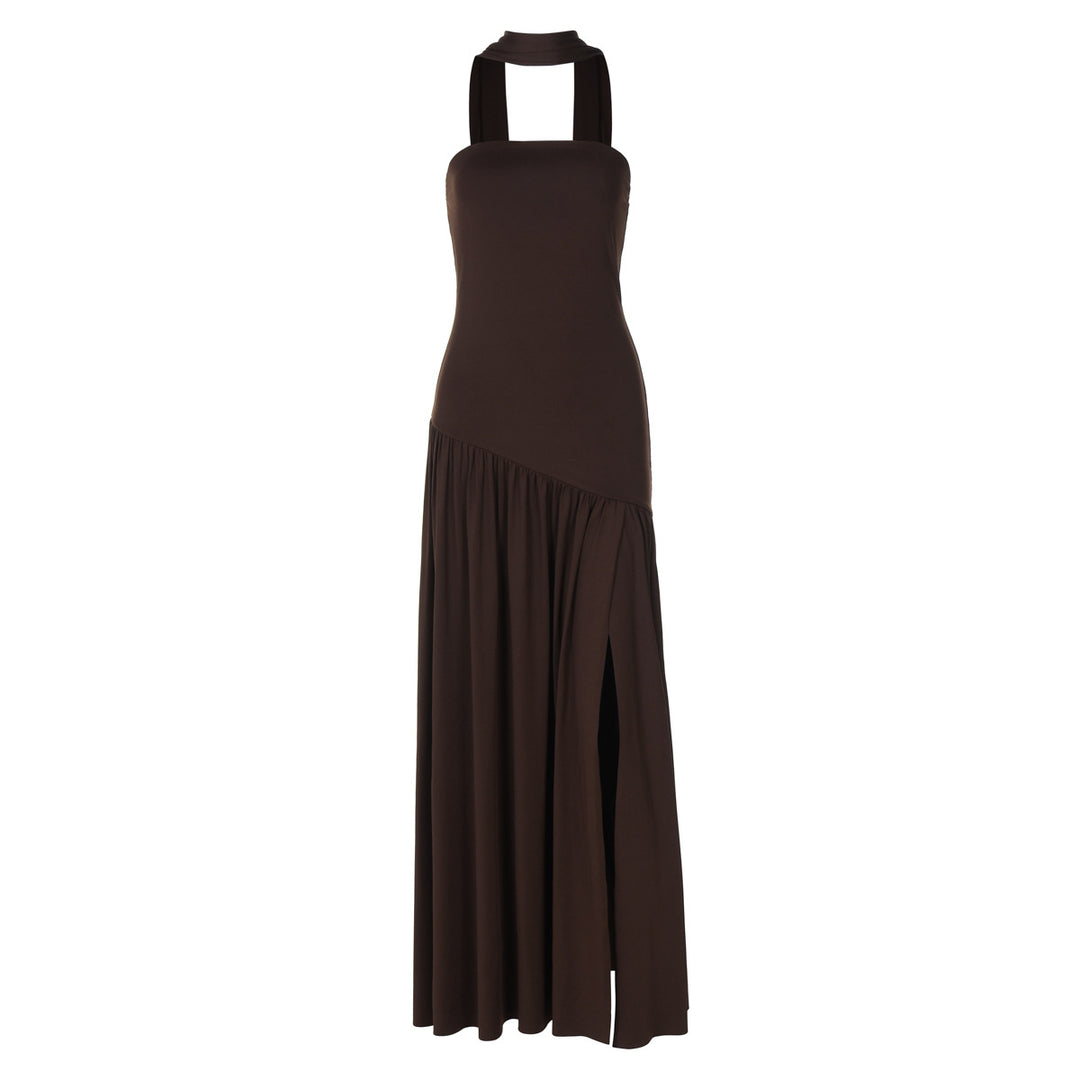 Damen Maxikleid mit raffiniertem Cut-Out-Design und asymmetrischem Saum Drune