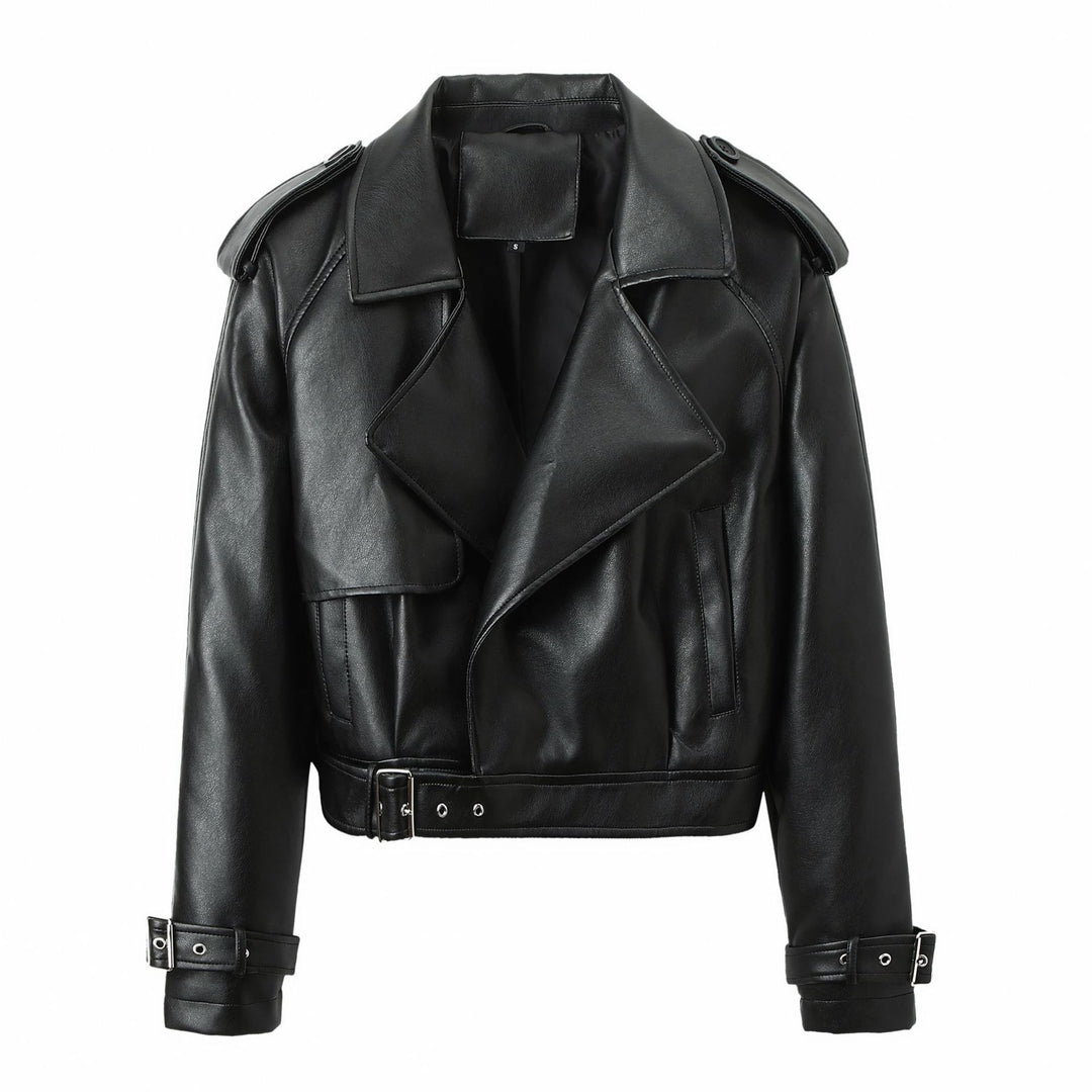 Damen Modische Bikerjacke mit asymmetrischem Reißverschluss Drune