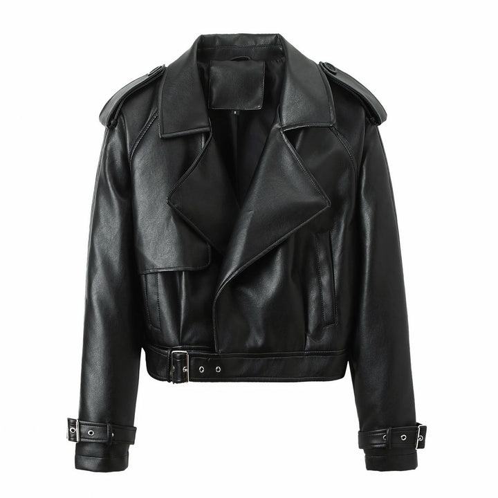 Damen Modische Bikerjacke mit asymmetrischem Reißverschluss Drune
