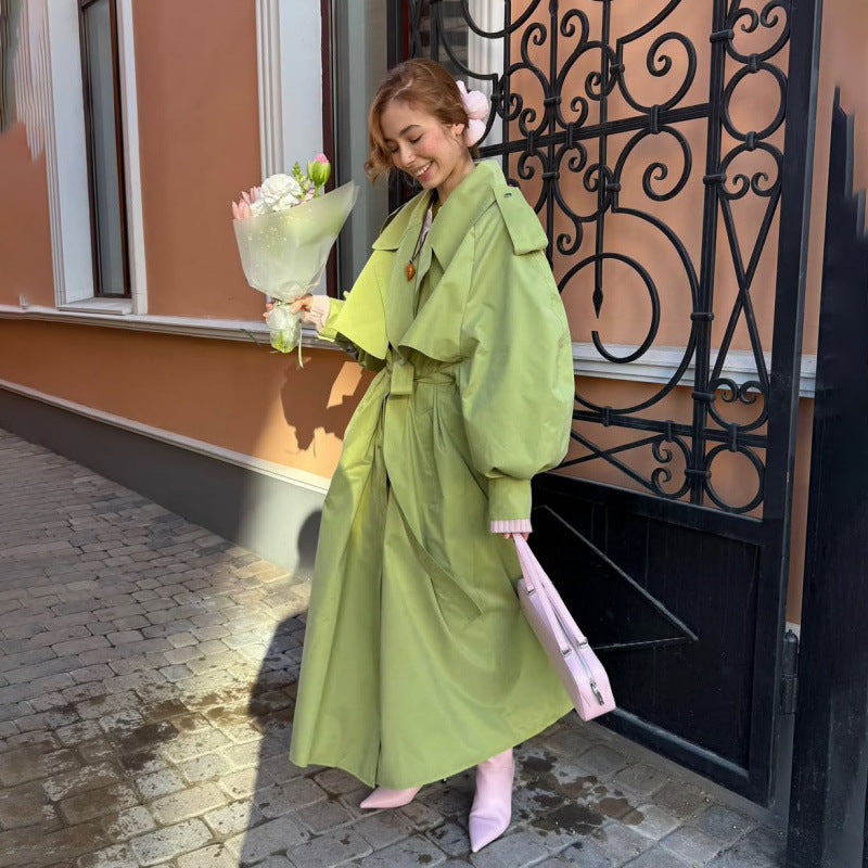 Damen Oversized Trenchcoat mit voluminösen Ärmeln Drune