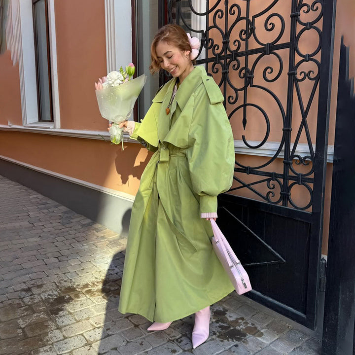 Damen Oversized Trenchcoat mit voluminösen Ärmeln Drune