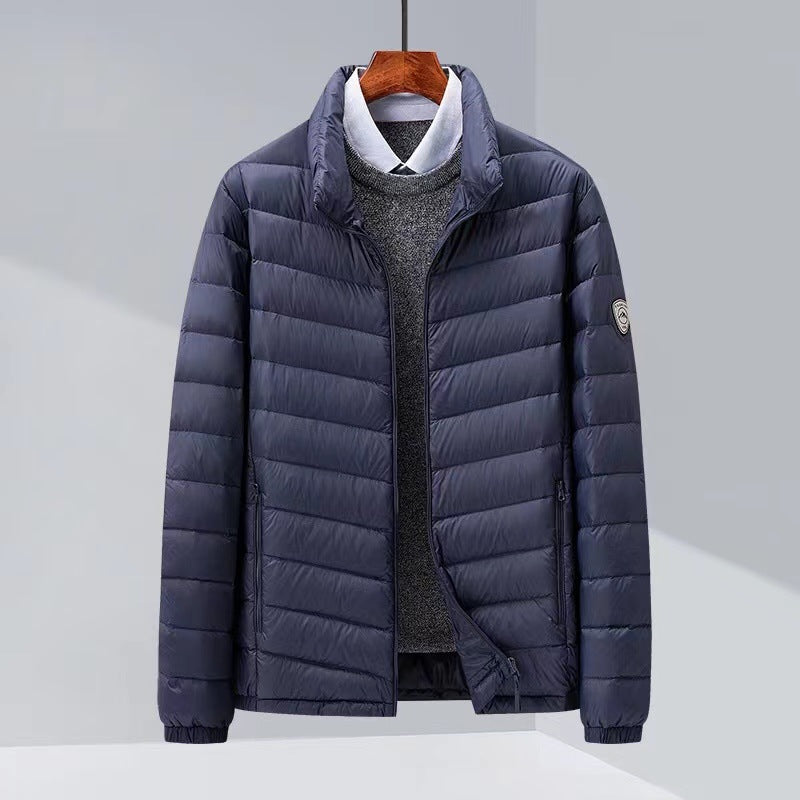 Herren Stepp-Übergangsjacke mit Stehkragen und Reißverschlusstaschen Drune