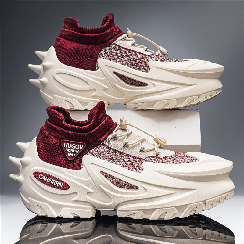 Unisex futuristische Chunky-Sneaker mit gestricktem Schaft, skulpturierter EVA-Sohle und Schnellzugverschluss Drune