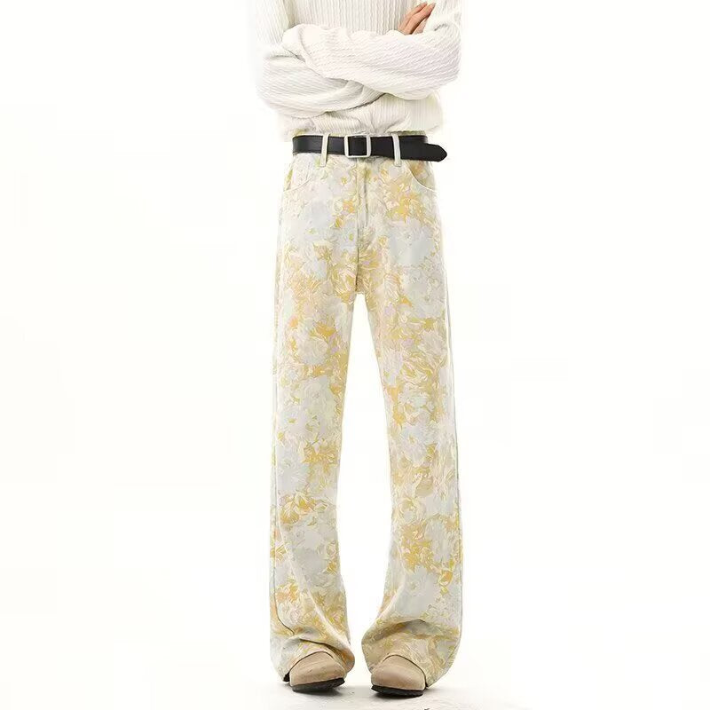 Damen Elegante und bequeme Floral-Print Weitgeschnittene Hose Drune