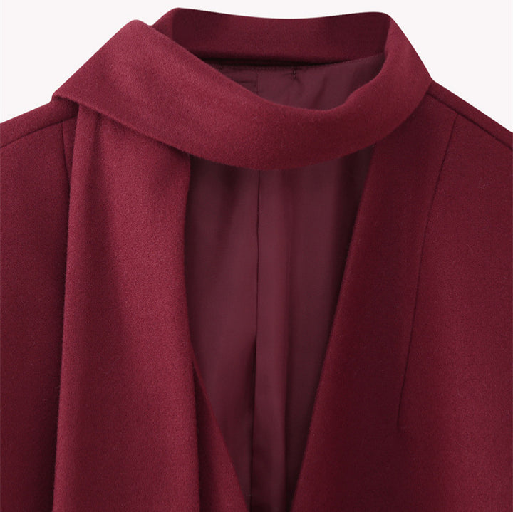 Damen modische Blazerjacke mit abnehmbarer Schalkragen Drune