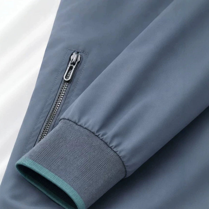 Herren Kapuzen-Blouson Leichter Windbreaker mit geripptem Saum und verdeckter Reißverschlussleiste Drune