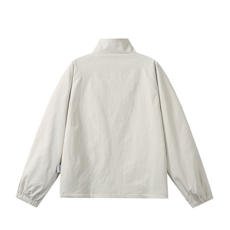 Herren Leichte Übergangsjacke im minimalistischen Field‑Style mit hohem Stehkragen und verdeckter Frontblende Drune