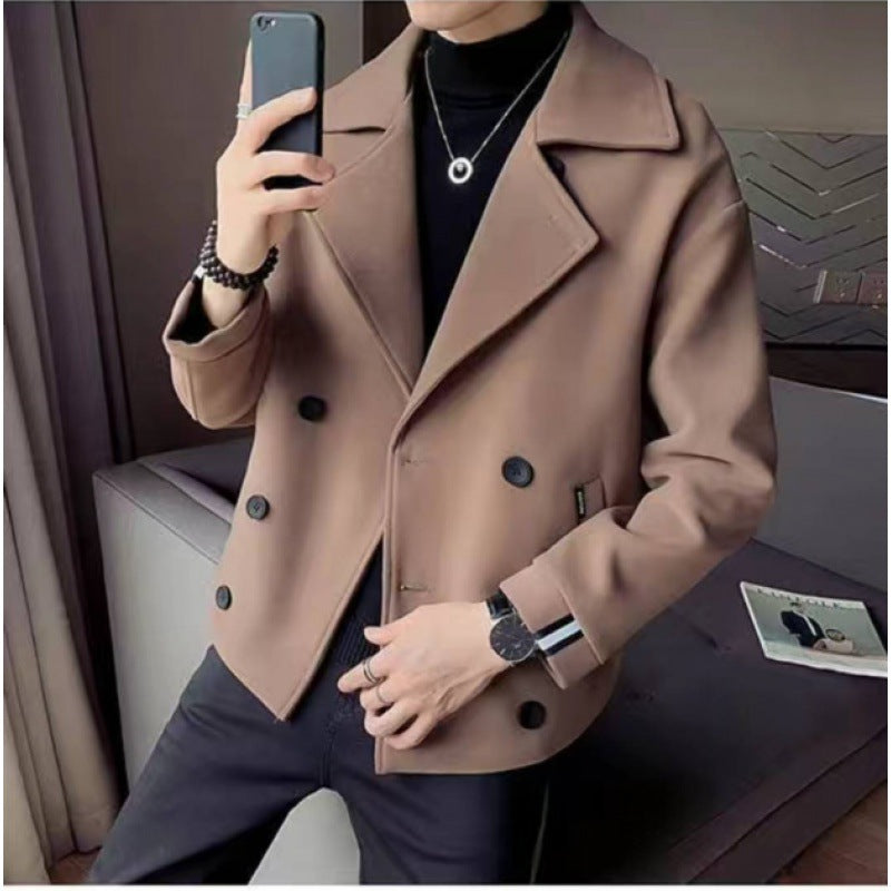 Herren modische Baumwoll-Blazerjacke mit doppelter Knopfleiste Drune