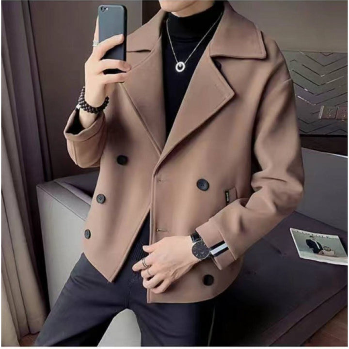 Herren modische Baumwoll-Blazerjacke mit doppelter Knopfleiste Drune