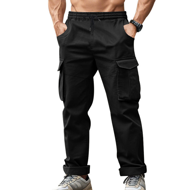 Herren nan urbane Cargo‑Chino im Joggingstil mit elastischem Tunnelzugbund und multifunktionalen Taschen Drune