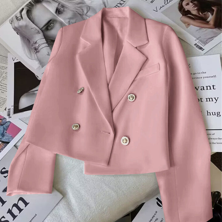 Damen Modischer Kurzblazer mit doppelt geknöpften Details Drune