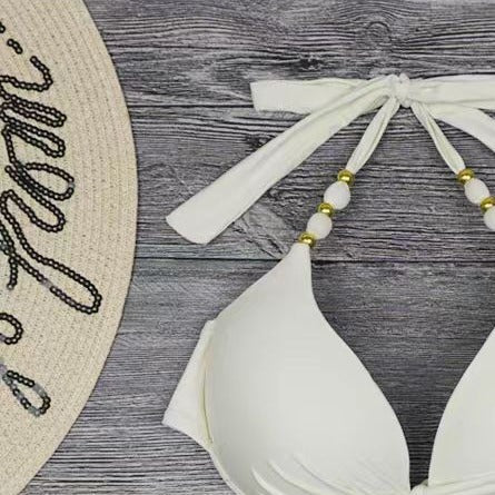 Damen Triangel-Bikini mit elegantem Bindeband und extravagantem Muster Drune