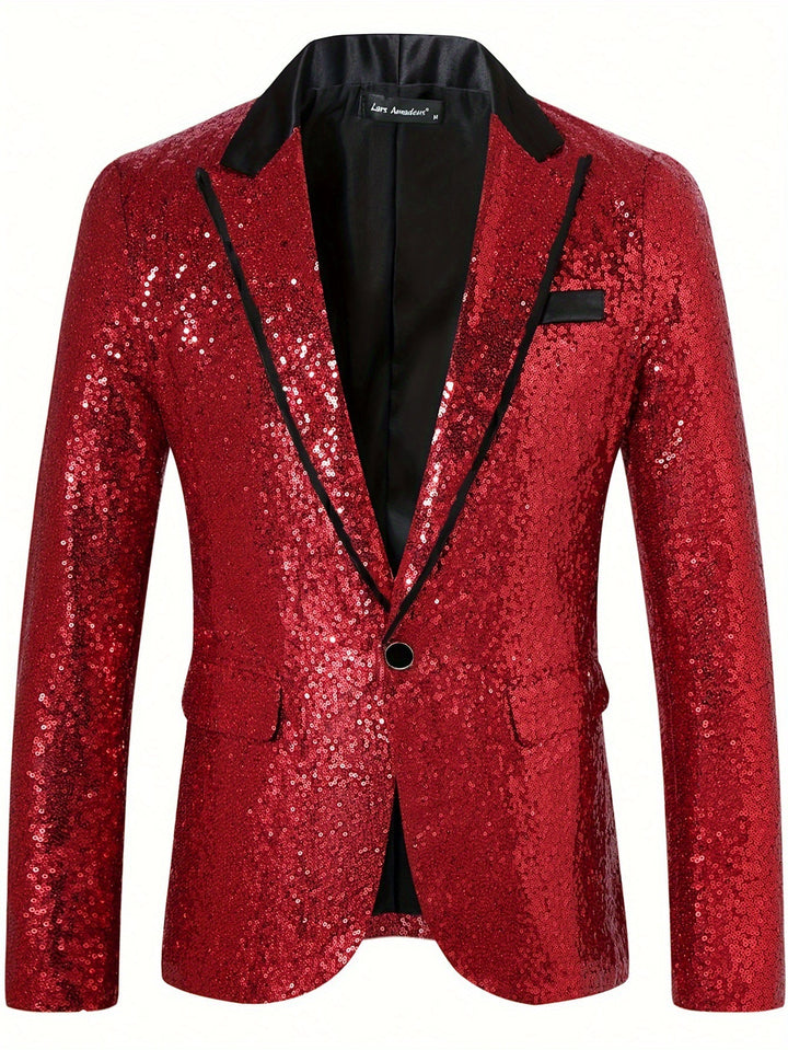 Herren Glamouröser Paillettenblazer Drune
