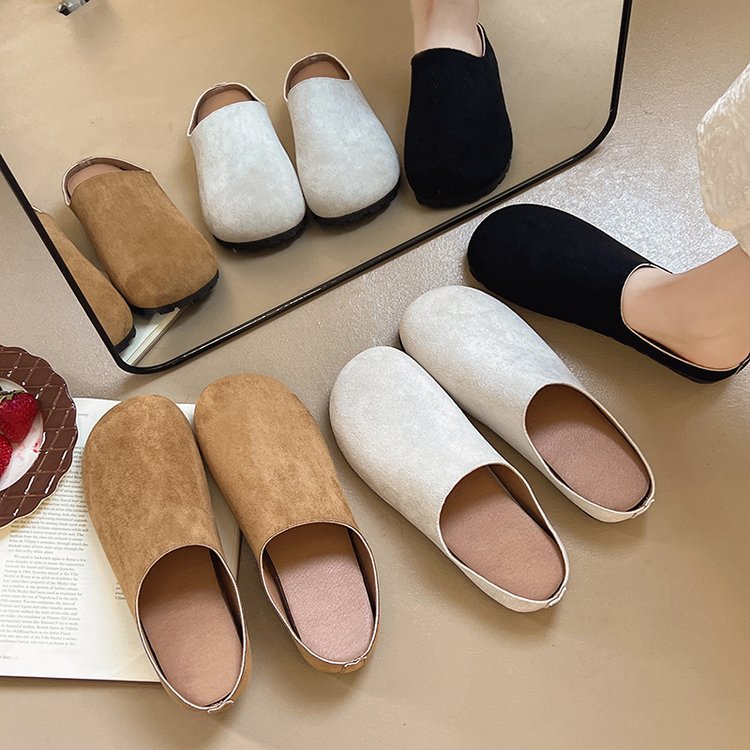 Damen Casual Wildleder Clogs mit Komfort-Fußbett Drune