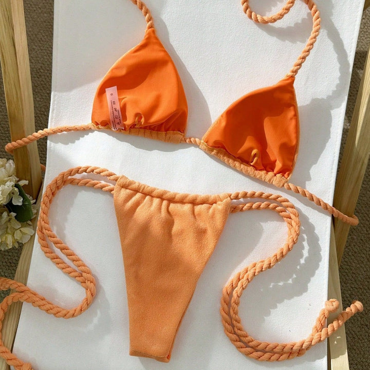 Damen Triangel-Bikini mit gerafften Details Drune