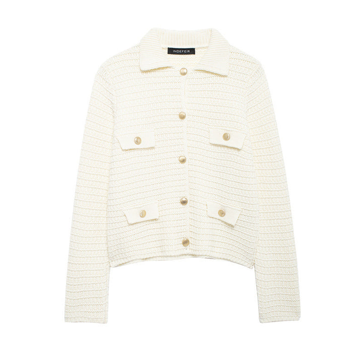 Damen Strickjacke mit Taschen und Knopfverschluss Drune