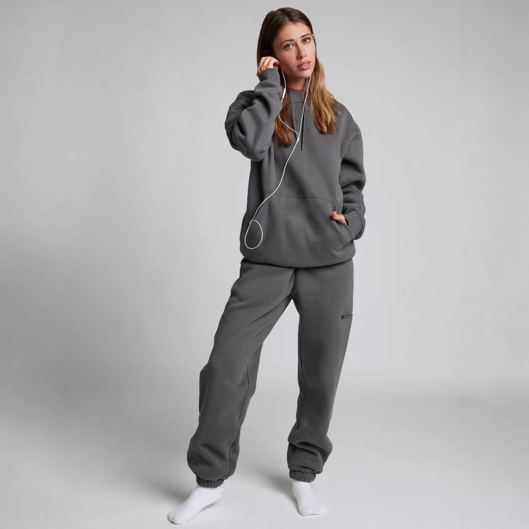 Damen Oversized Kapuzenpullover mit integrierter gepolsterter Schlafmaske Drune