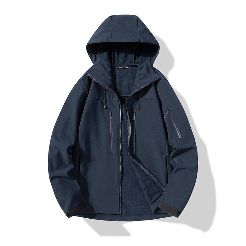 Herren Softshell-Kapuzenjacke mit winddichter Membran, atmungsaktivem Futter und Multifunktions-Taschen Drune