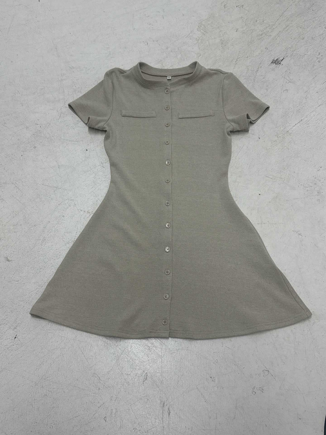 Damen knielanges, elegantes Shirtkleid mit Knopfleiste Drune