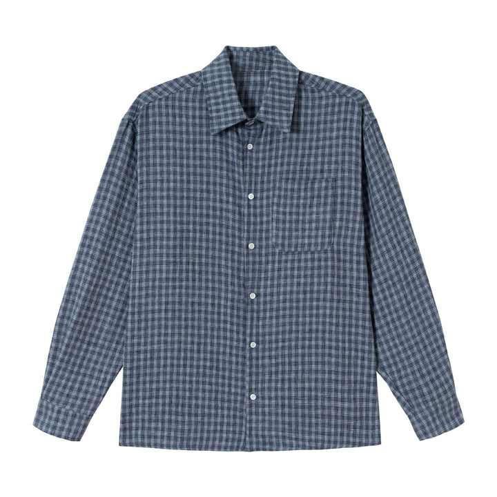 Herren Oversized Flanellhemd im Relaxed‑Schnitt mit Brusttasche Drune