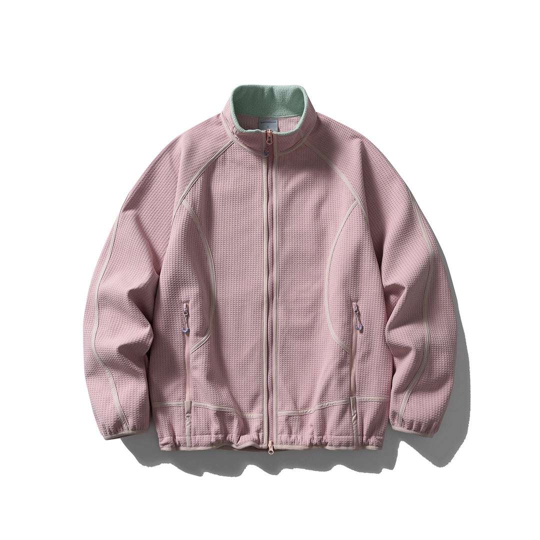 Unisex Struktur-Fleecejacke mit Reißverschluss, Raglanärmeln und elastischem Saum Drune