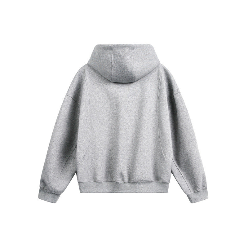 Damen Locker geschnittene Reißverschluss-Hoodie mit hohem Funnelkragen und Zwei-Wege-Funktion Drune