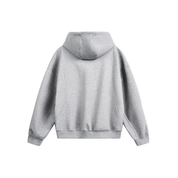 Damen Locker geschnittene Reißverschluss-Hoodie mit hohem Funnelkragen und Zwei-Wege-Funktion Drune