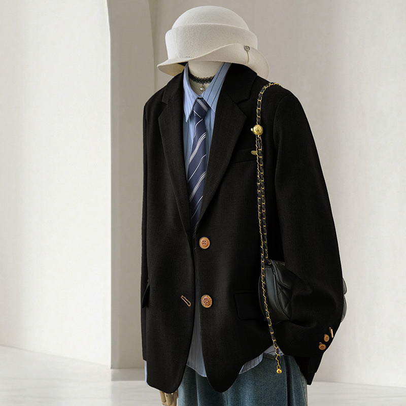 Damen Klassischer Wollblazer Drune