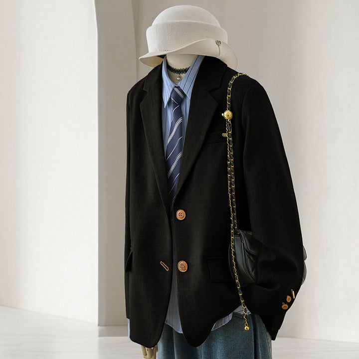 Damen Klassischer Wollblazer Drune