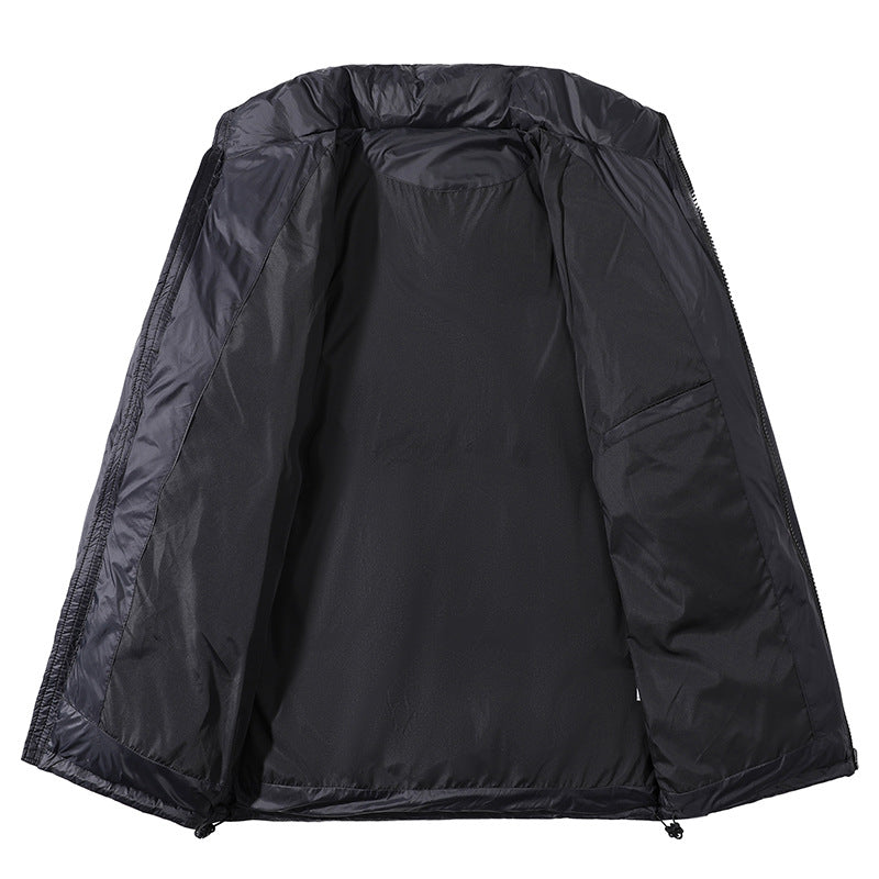 Herren Isolierte gesteppte Thermo-Pufferjacke mit Stehkragen und Kordelzugsaum Drune