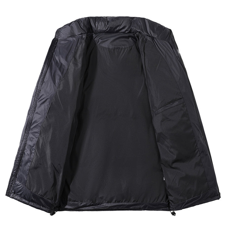 Herren Isolierte gesteppte Thermo-Pufferjacke mit Stehkragen und Kordelzugsaum Drune