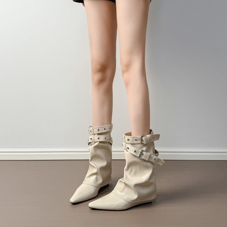 Damen Modische und elegante Knöchelstiefel Drune