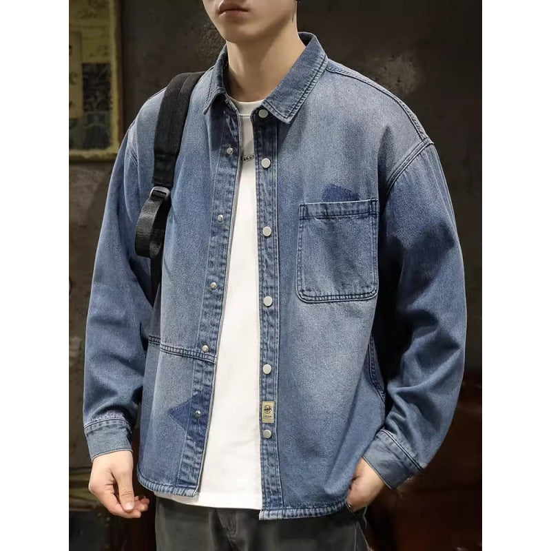 Herren Denim-Hemdjacke mit modernen Details Drune
