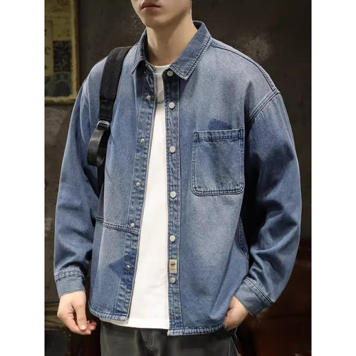 Herren Denim-Hemdjacke mit modernen Details Drune