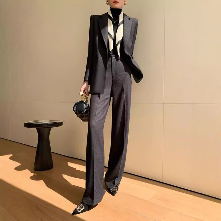 Damen Elegantes Blazer Set mit Taillengürtel Drune