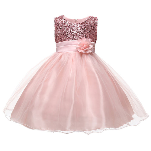 Mädchen Festliches Tüllkleid mit glitzerndem Oberteil und floraler Applikation Drune
