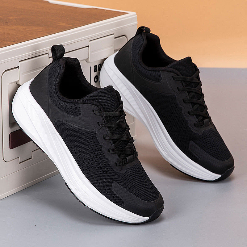 Unisex gestrickte Komfort-Walking-Sneaker mit ergonomischer Wellenzwischensohle und verstärkter Zehenkappe Drune