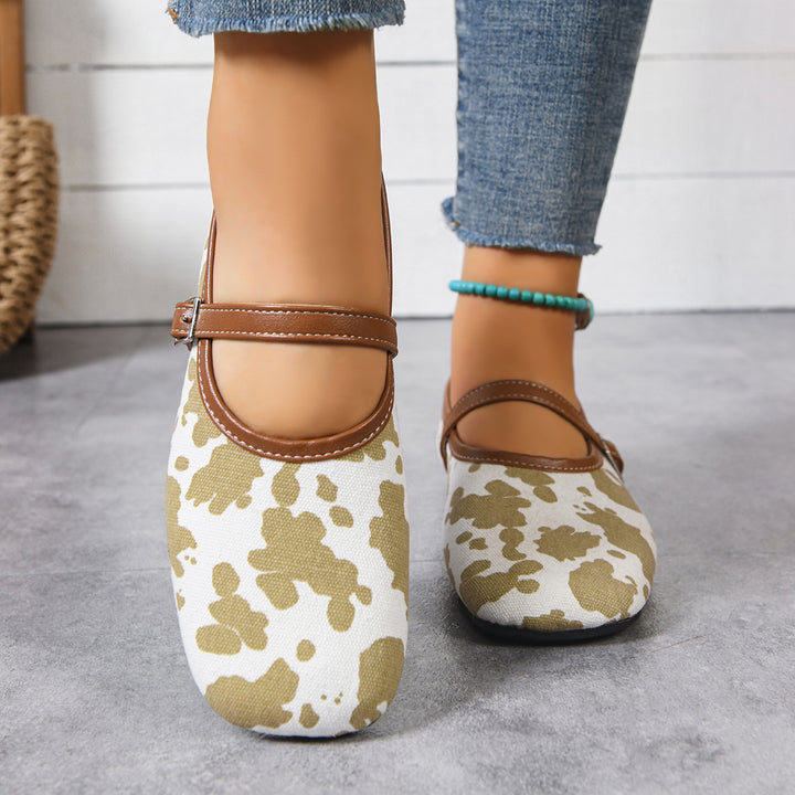 Damen nan flache Mary-Jane Ballerinas mit verstellbarem Riemchen und gepolsterter Komfortinnensohle Drune