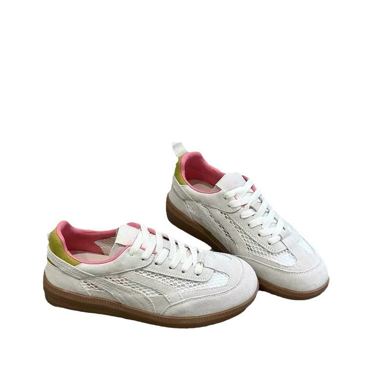 Damen Retro-Sneaker mit atmungsaktiver Oberflächenstruktur und strukturierter Sohle Drune